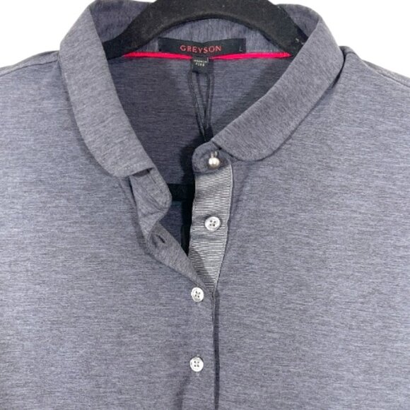 Greyson Scarlett Long Sleeve Polo Dark Grey Heather Womens Large New - Picture 3 of 5